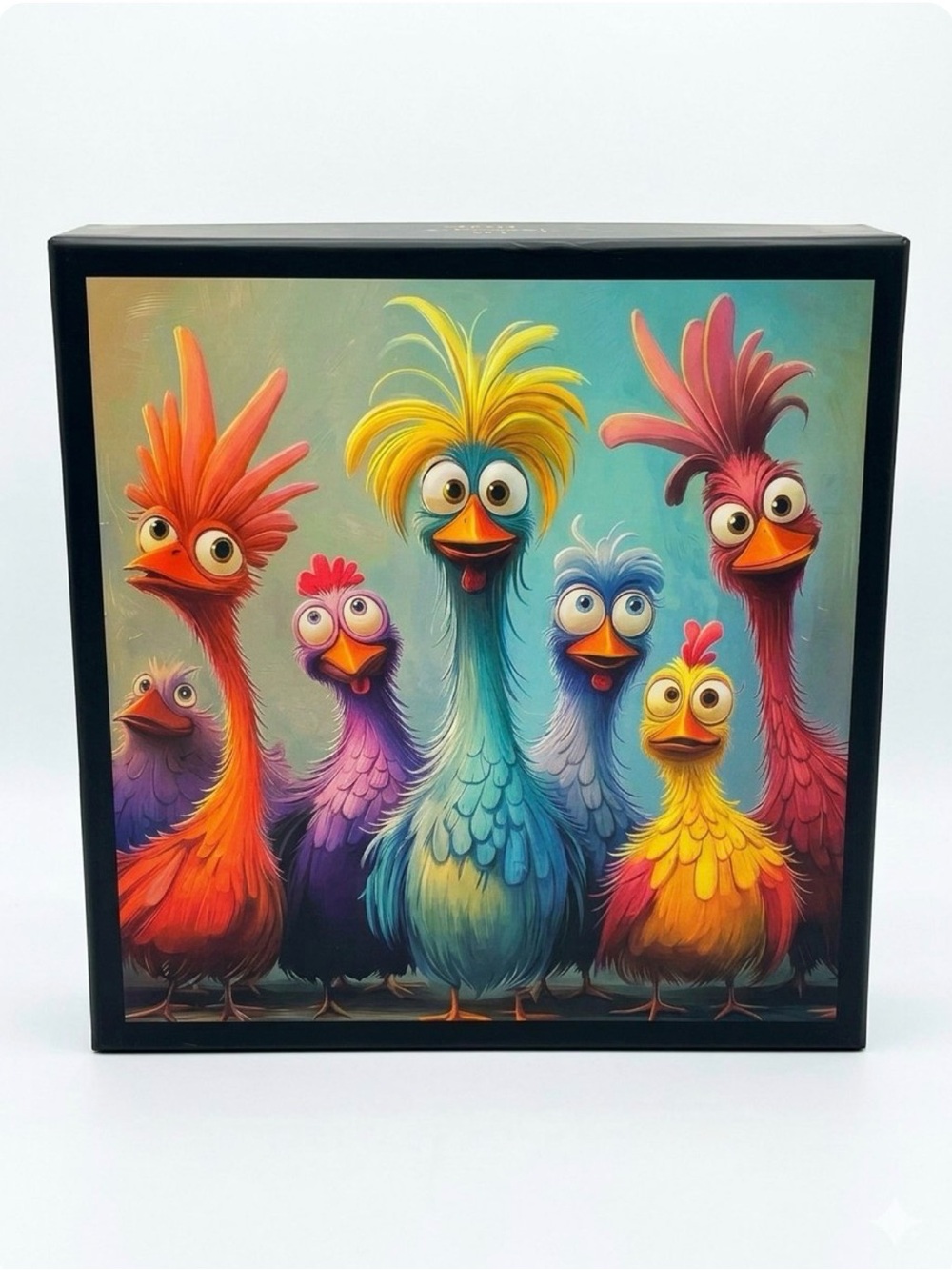 Funny and Whimsical Cartoon Chickens Roosters 1000 Piece Jigsaw Puzzle